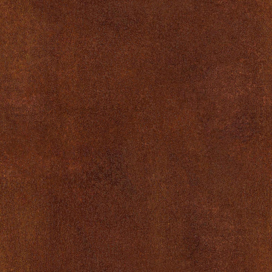Weathered dark brown rust Corten steel material sample close up texture