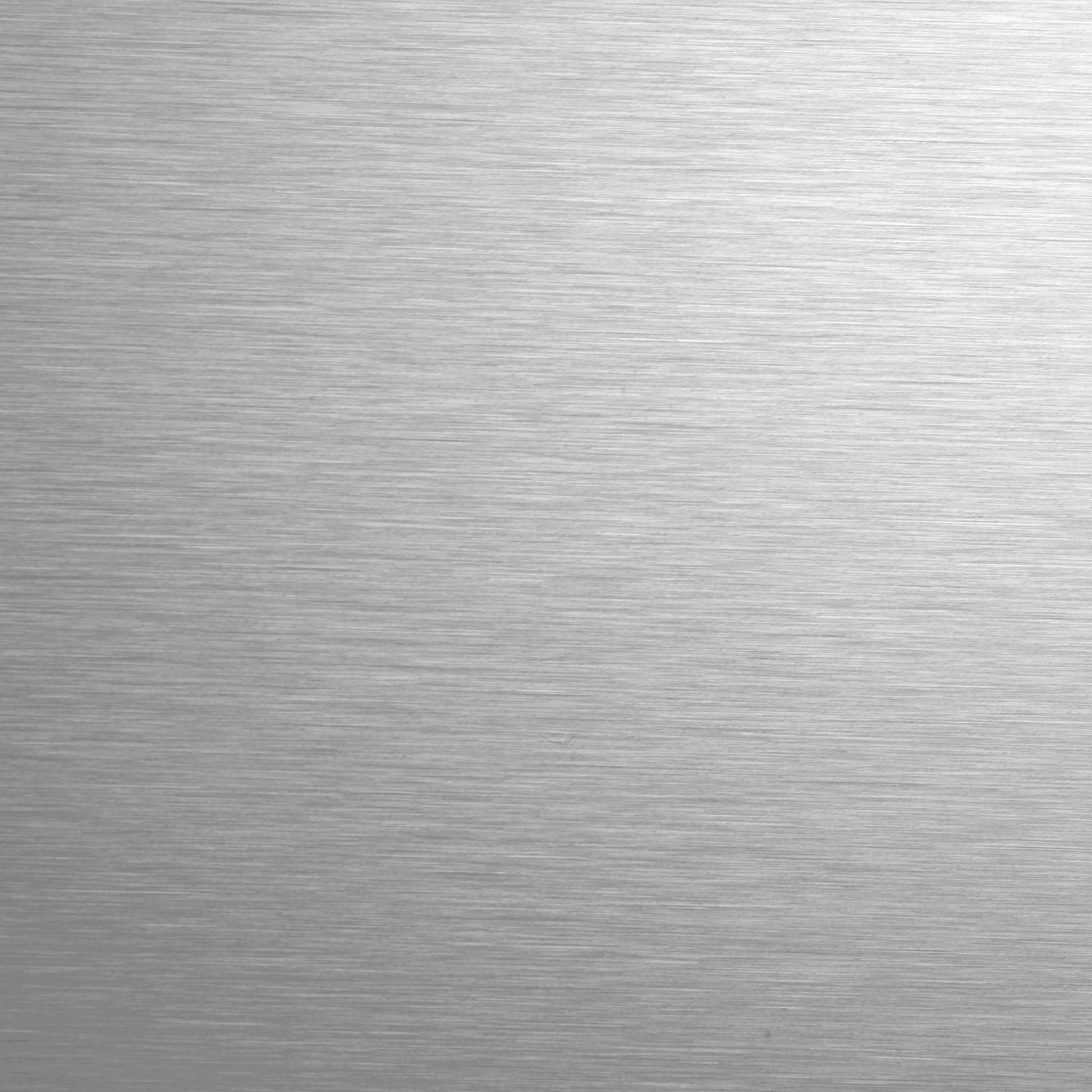 Stainless steel number four brushed finish material sample close up